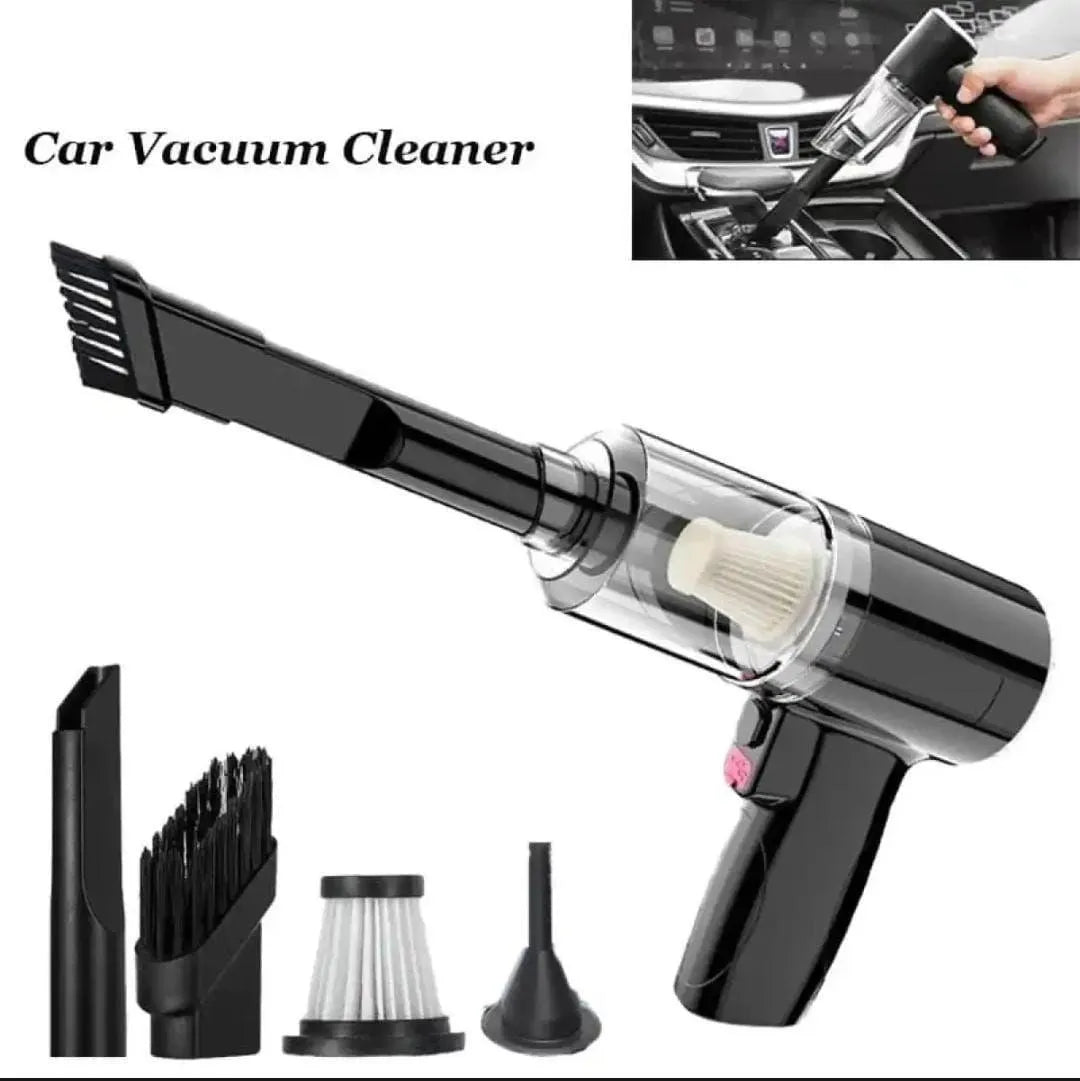 Portable High-Power Car Vacuum Cleaner – Multi-Attachment Handheld Cleaner