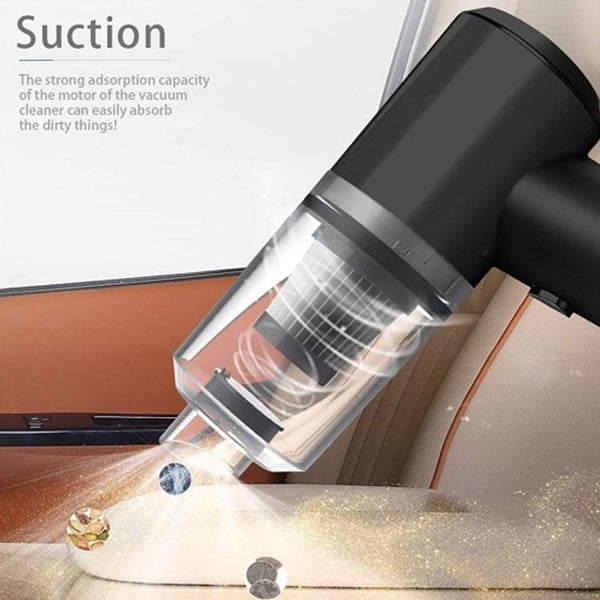 Portable High-Power Car Vacuum Cleaner – Multi-Attachment Handheld Cleaner
